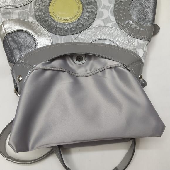 Coach Multicolor Round Patchwork Canvas Leather 3 Compartments Shoulder Bag - Picture 15 of 15